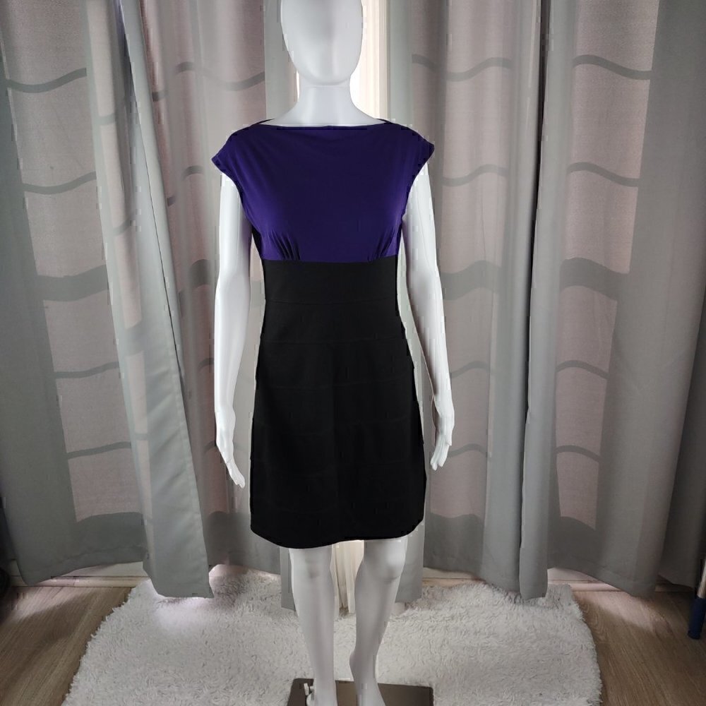 Enfocus Studio Women's Polyester V-Neck Short Sleeve Knee Length Dress Size 8